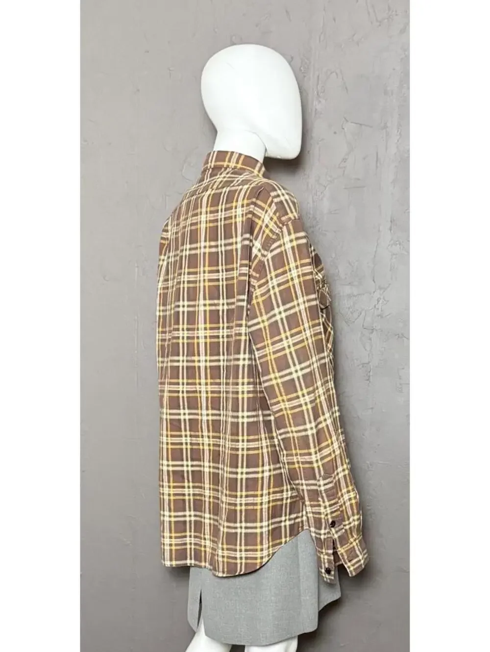 Vintage Brown Plaid Soft 100% Cotton Flannel Shirt from JCREW size XL